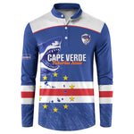 Cape Verde Football Custom Button Sweatshirt Come On Tubaroes Azuis Shark