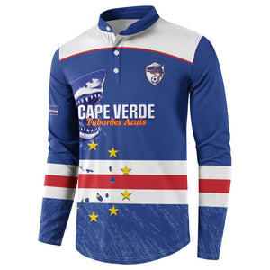Cape Verde Football Custom Button Sweatshirt Come On Tubaroes Azuis Shark