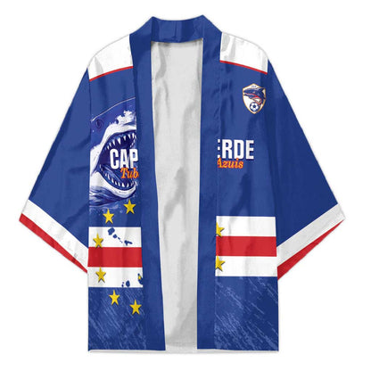 Cape Verde Football Custom Kimono Come On Tubaroes Azuis Shark