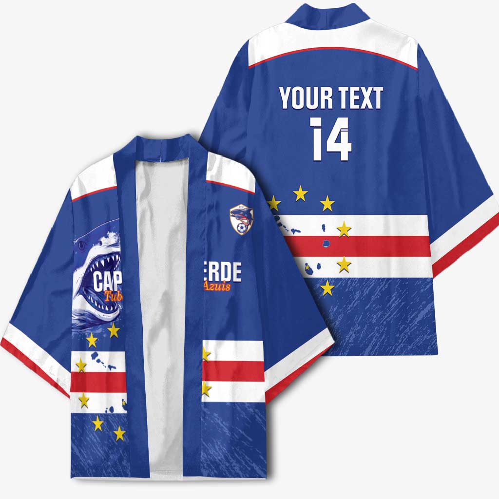 Cape Verde Football Custom Kimono Come On Tubaroes Azuis Shark