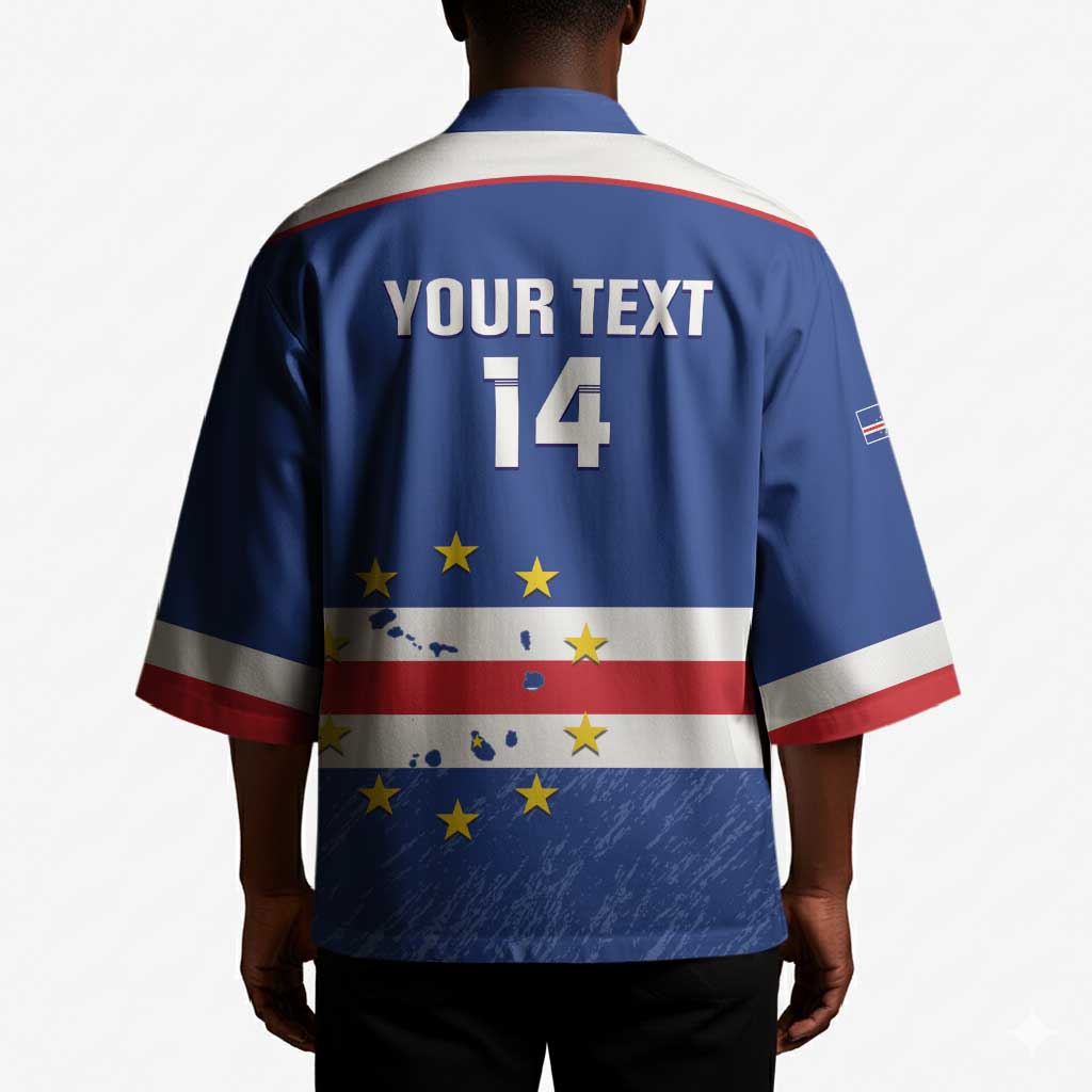 Cape Verde Football Custom Kimono Come On Tubaroes Azuis Shark