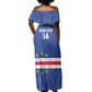 Cape Verde Football Custom Off Shoulder Maxi Dress Come On Tubaroes Azuis Shark - African Pride