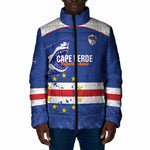 Cape Verde Football Custom Padded Jacket Come On Tubaroes Azuis Shark