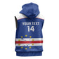 Cape Verde Football Custom Sleeveless Zip Hoodie Come On Tubaroes Azuis Shark - African Pride