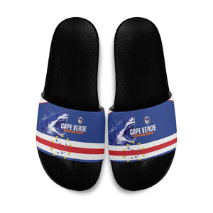 Cape Verde Football Slide Sandals Come On Tubaroes Azuis Shark