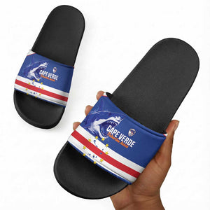Cape Verde Football Slide Sandals Come On Tubaroes Azuis Shark