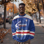 Cape Verde Football Custom Sweatshirt Come On Tubaroes Azuis Shark - African Pride