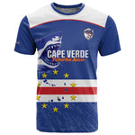 Cape Verde Football Custom T shirt Come On Tubaroes Azuis Shark - African Pride