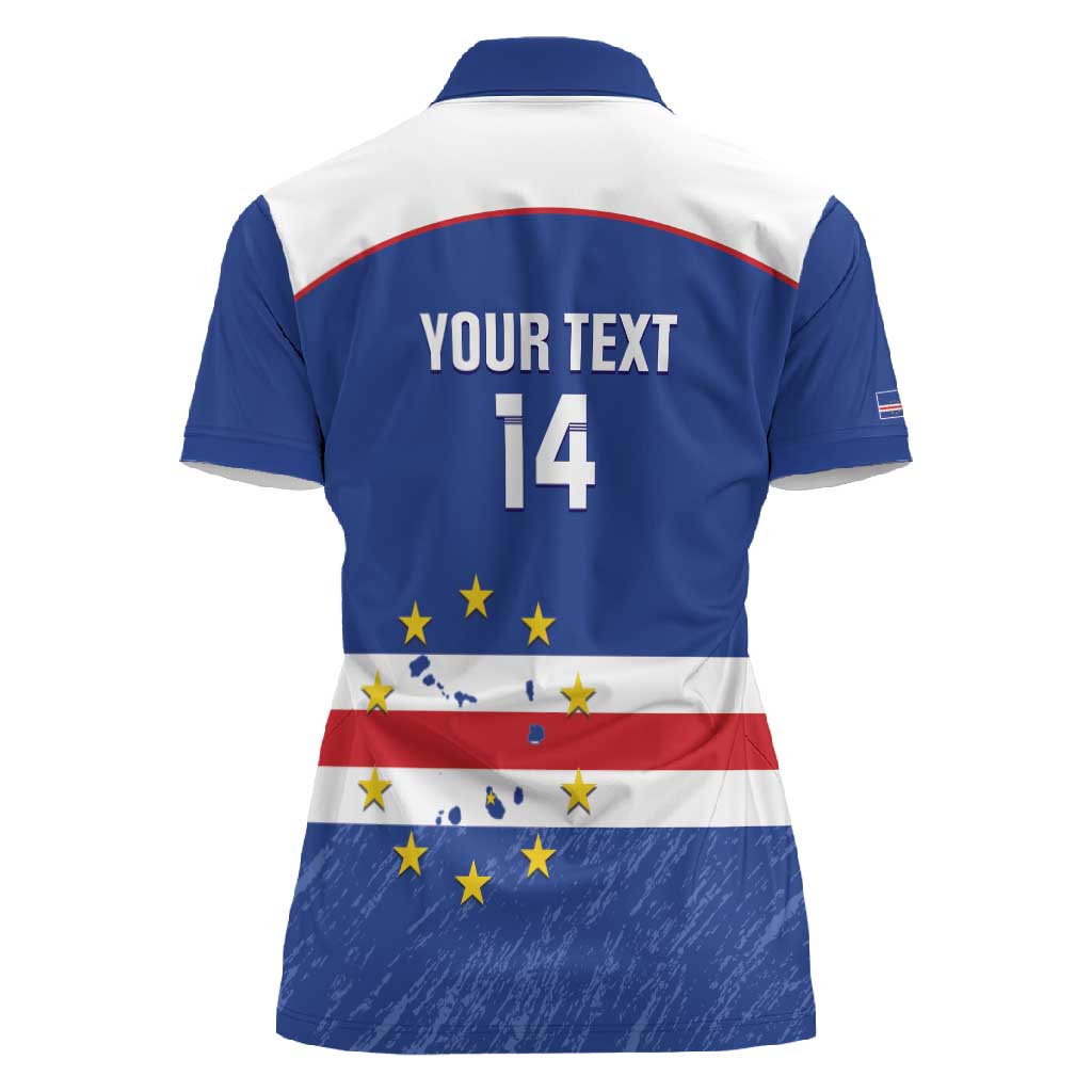 Cape Verde Football Custom Women Polo Shirt Come On Tubaroes Azuis Shark - African Pride