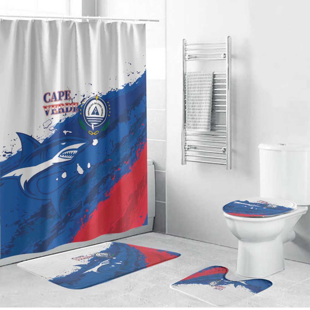 Cape Verde Football Bathroom Set Tubaroes Azuis Glory World Cup