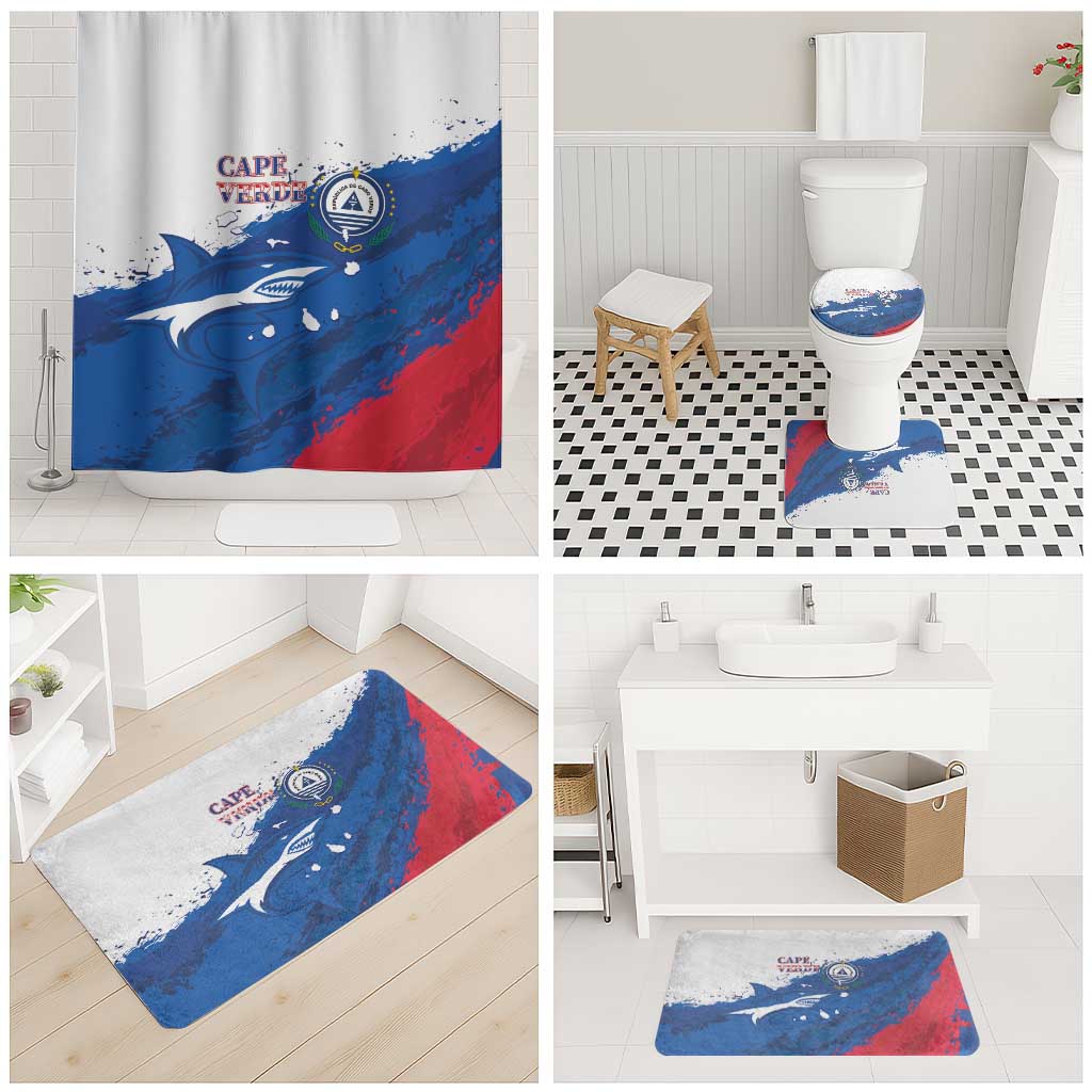 Cape Verde Football Bathroom Set Tubaroes Azuis Glory World Cup