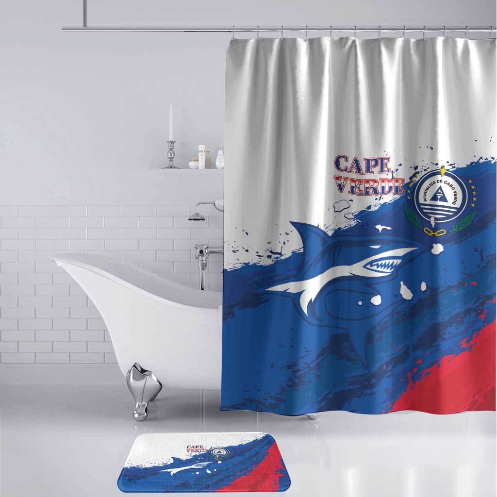 Cape Verde Football Bathroom Set Tubaroes Azuis Glory World Cup