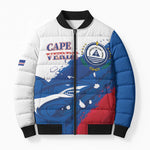 Cape Verde Football Custom Bomber Puffer Jacket Tubaroes Azuis Glory World Cup
