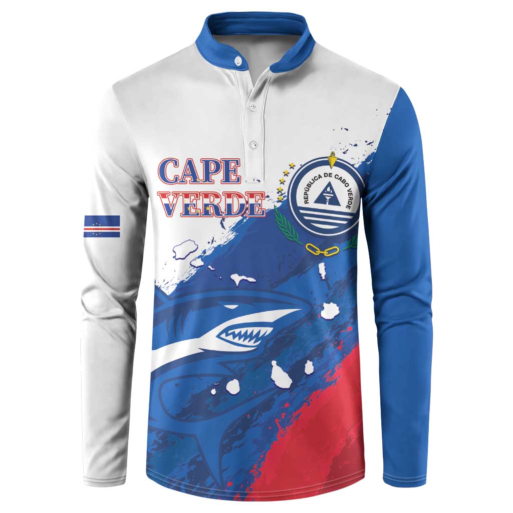 Cape Verde Football Custom Button Sweatshirt Tubaroes Azuis Glory World Cup