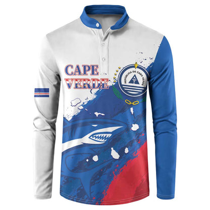 Cape Verde Football Custom Button Sweatshirt Tubaroes Azuis Glory World Cup