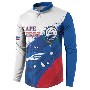 Cape Verde Football Custom Button Sweatshirt Tubaroes Azuis Glory World Cup