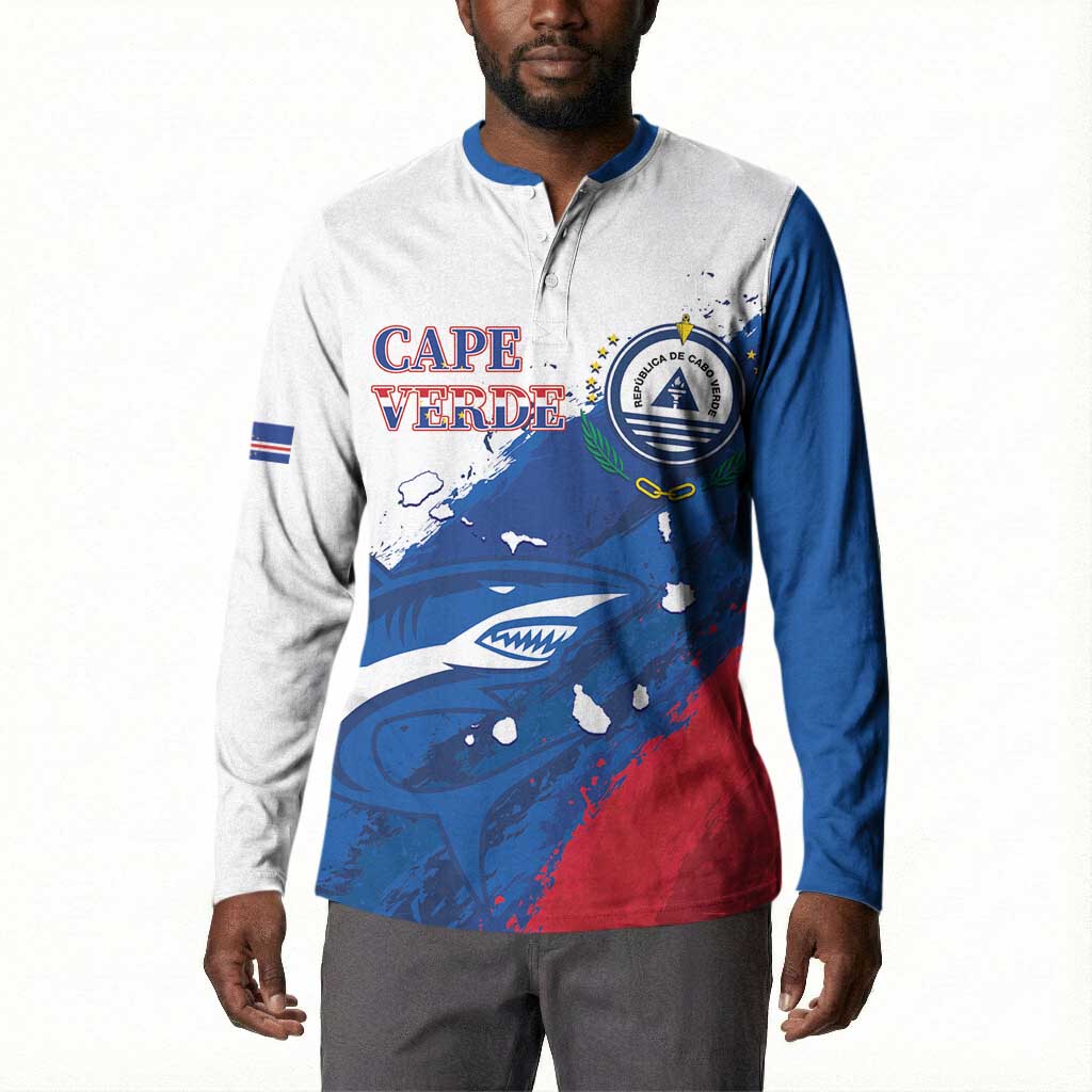 Cape Verde Football Custom Button Sweatshirt Tubaroes Azuis Glory World Cup
