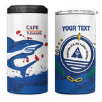Cape Verde Football Custom 4 in 1 Can Cooler Tumbler Tubaroes Azuis Glory World Cup - African Pride