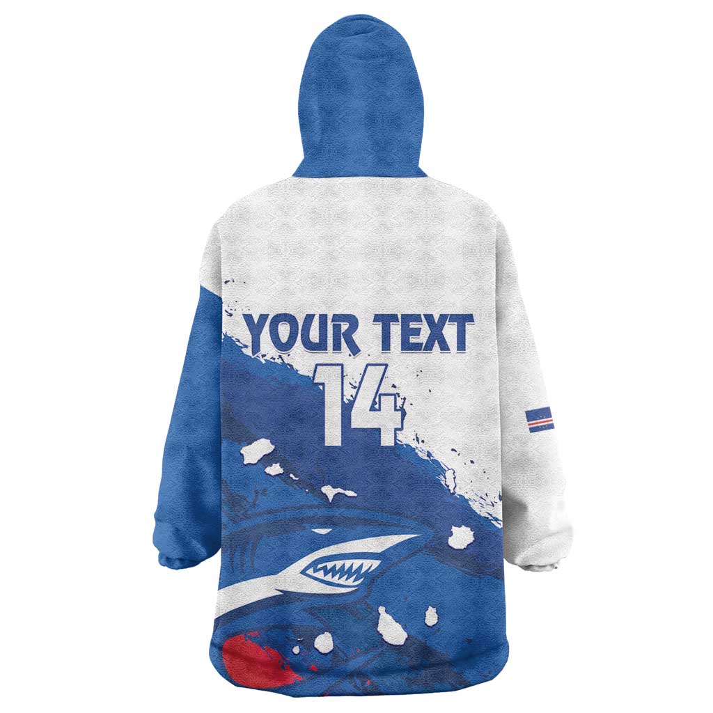 Cape Verde Football Custom Kid Wearable Blanket Hoodie Tubaroes Azuis Glory World Cup - African Pride