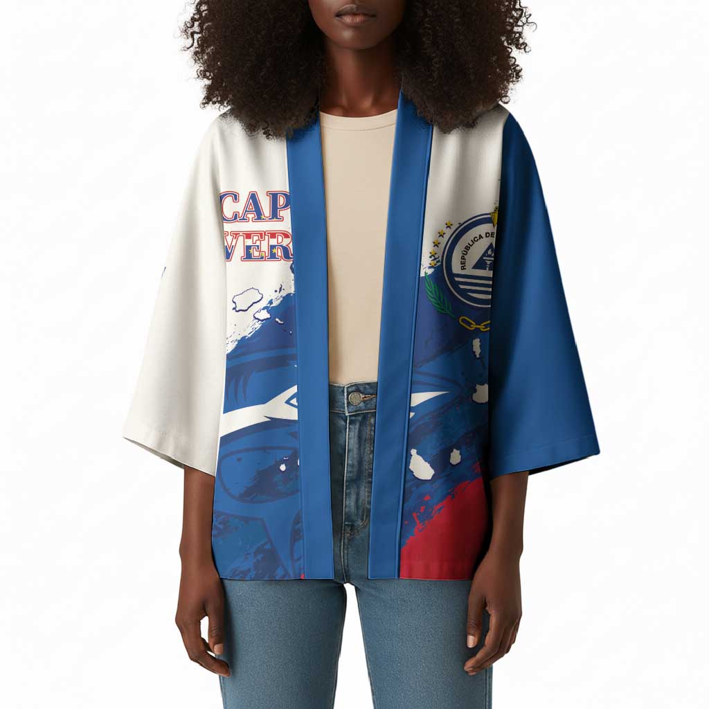 Cape Verde Football Custom Kimono Tubaroes Azuis Glory World Cup