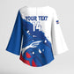 Cape Verde Football Custom Kimono Sleeve Blouse Tubaroes Azuis Glory World Cup