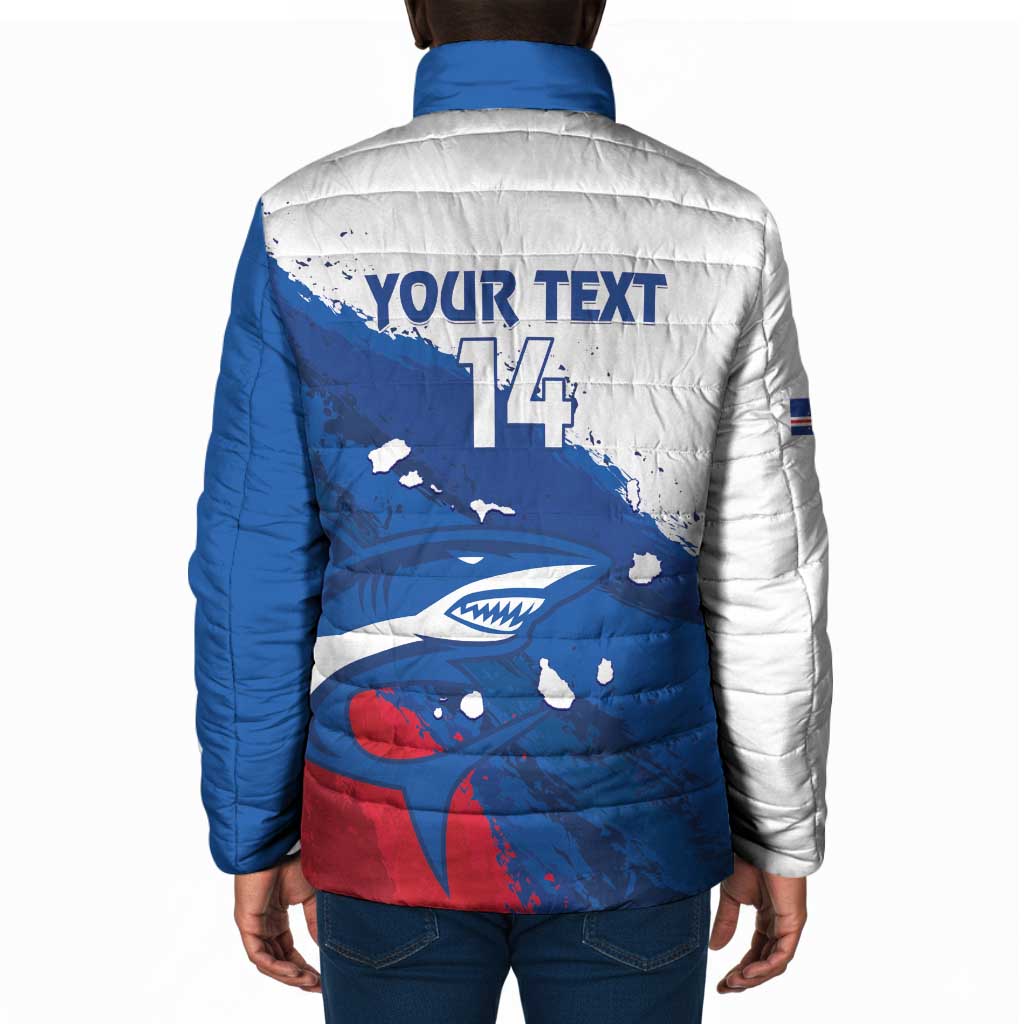 Cape Verde Football Custom Padded Jacket Tubaroes Azuis Glory World Cup