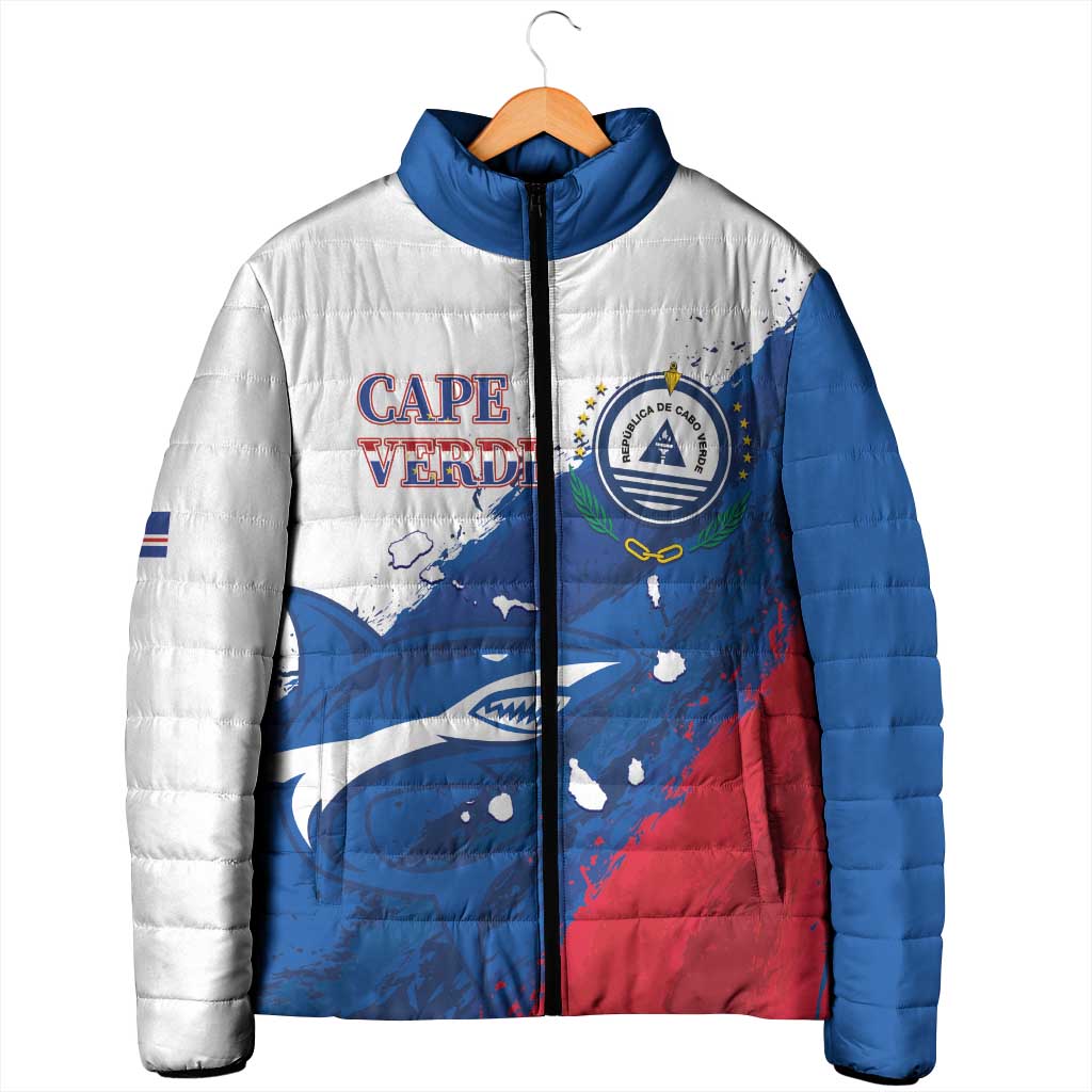 Cape Verde Football Custom Padded Jacket Tubaroes Azuis Glory World Cup
