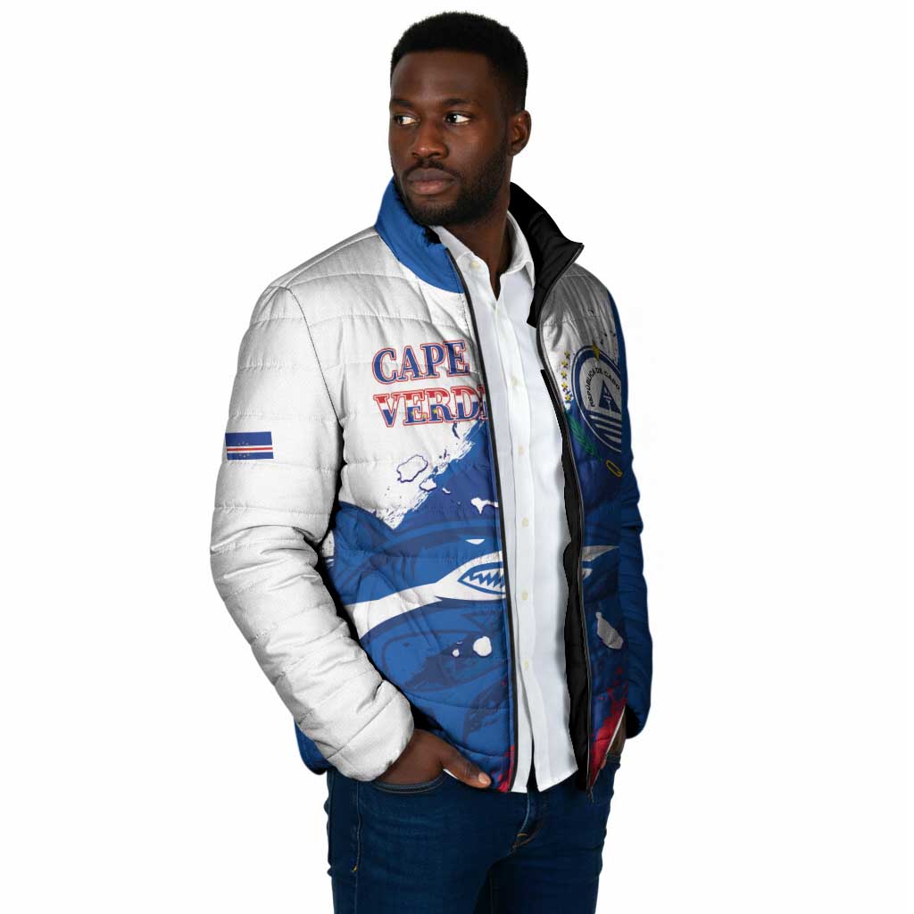 Cape Verde Football Custom Padded Jacket Tubaroes Azuis Glory World Cup