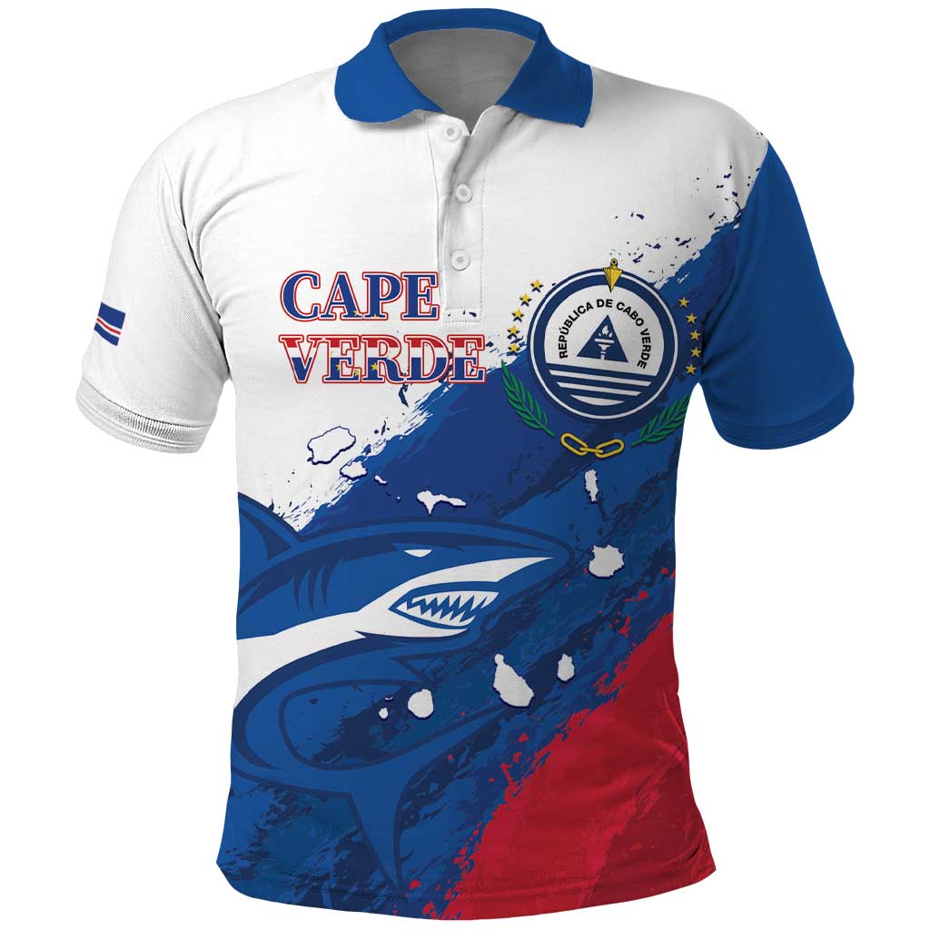 Cape Verde Football Custom Polo Shirt Tubaroes Azuis Glory World Cup - African Pride