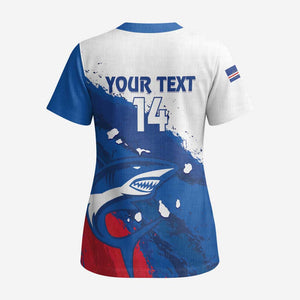 Cape Verde Football Custom Scrub Top Tubaroes Azuis Glory World Cup - African Pride