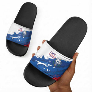 Cape Verde Football Slide Sandals Tubaroes Azuis Glory World Cup