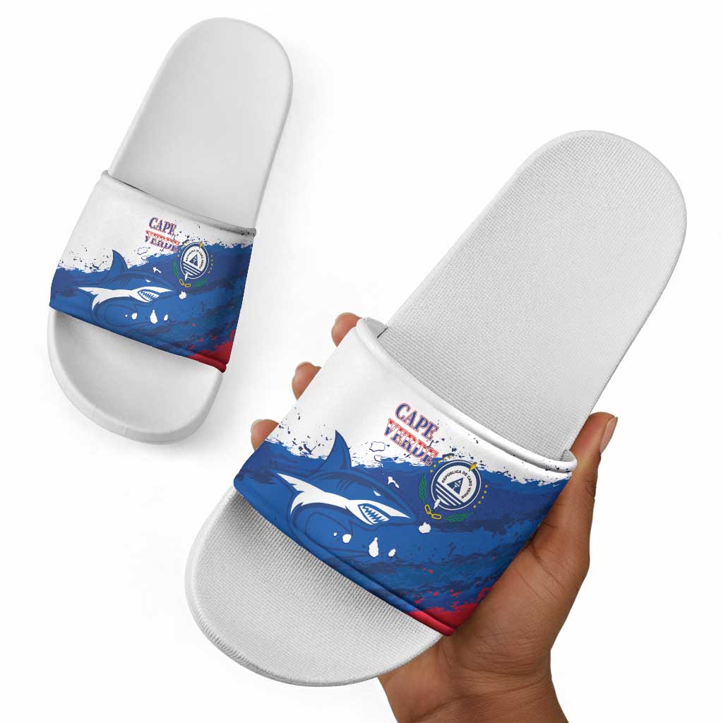 Cape Verde Football Slide Sandals Tubaroes Azuis Glory World Cup