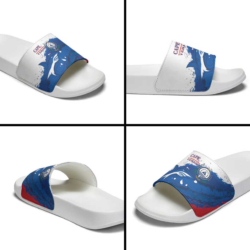 Cape Verde Football Slide Sandals Tubaroes Azuis Glory World Cup