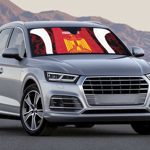 Custom Egypt Football Auto Sun Shade 2026 Go Pharaohs Ancient Egyptian Pattern - African Pride