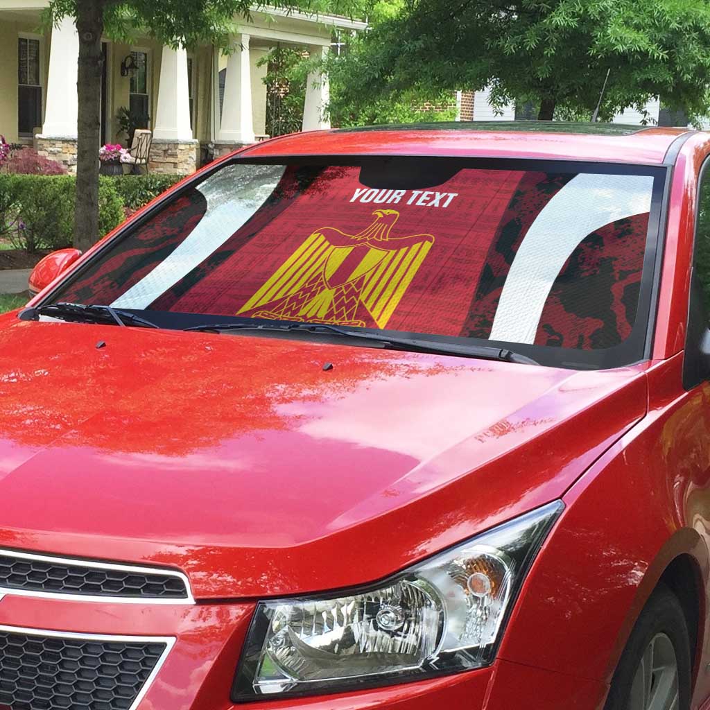 Custom Egypt Football Auto Sun Shade 2026 Go Pharaohs Ancient Egyptian Pattern - African Pride
