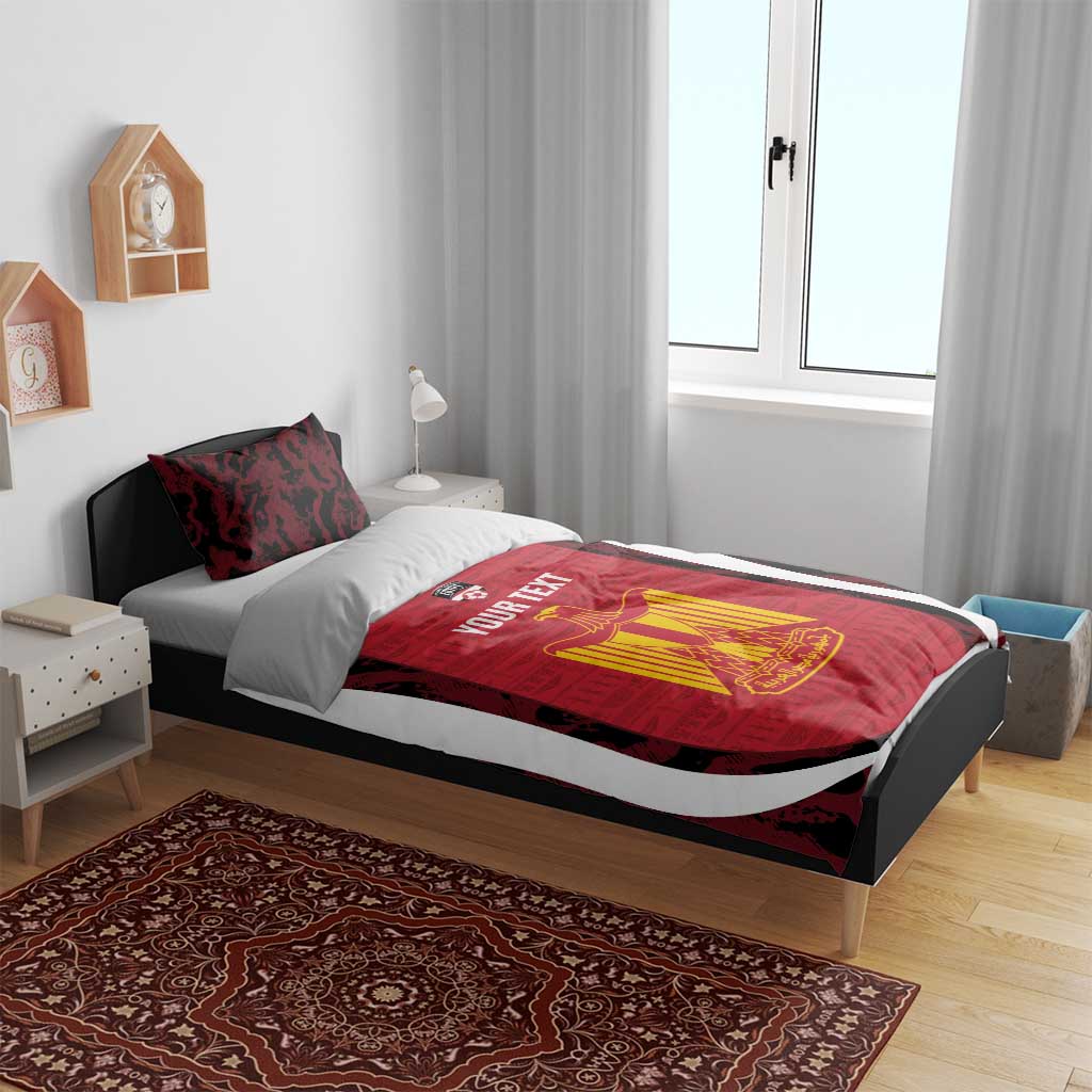 Custom Egypt Football Bedding Set 2026 Go Pharaohs Ancient Egyptian Pattern - African Pride