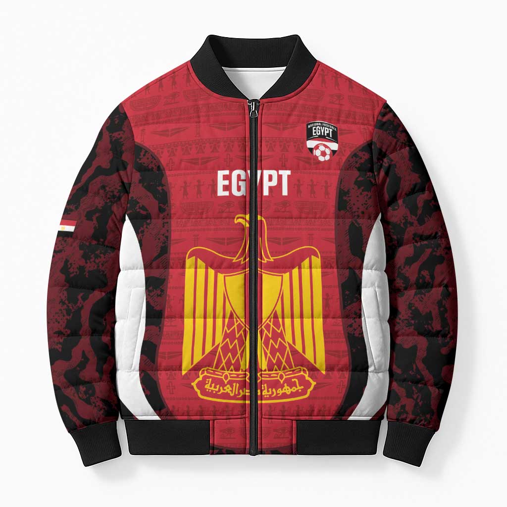 Custom Egypt Football Bomber Puffer Jacket 2026 Go Pharaohs Ancient Egyptian Pattern - African Pride