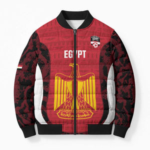 Custom Egypt Football Bomber Puffer Jacket 2026 Go Pharaohs Ancient Egyptian Pattern - African Pride