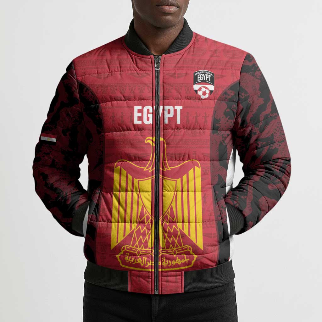 Custom Egypt Football Bomber Puffer Jacket 2026 Go Pharaohs Ancient Egyptian Pattern - African Pride