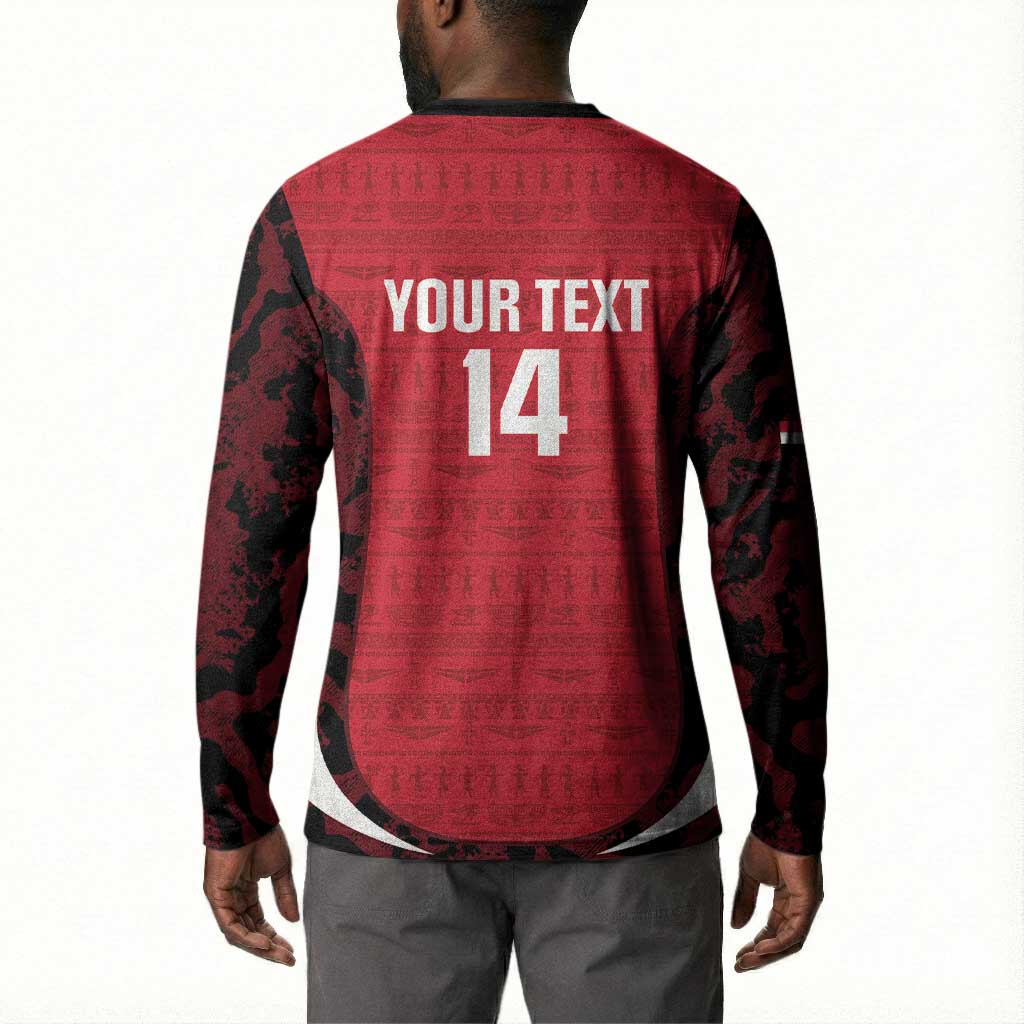 Custom Egypt Football Button Sweatshirt 2026 Go Pharaohs Ancient Egyptian Pattern