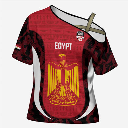 Custom Egypt Football Cross Shoulder Shirt 2026 Go Pharaohs Ancient Egyptian Pattern - African Pride