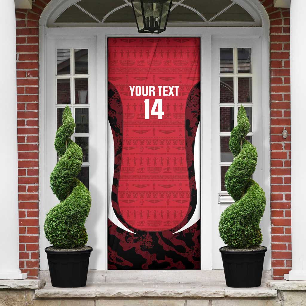 Custom Egypt Football Door Cover 2026 Go Pharaohs Ancient Egyptian Pattern - African Pride