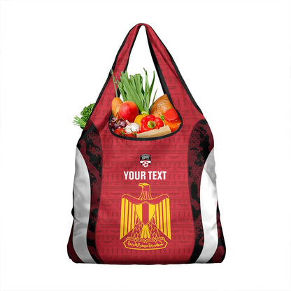Custom Egypt Football Grocery Bag 2026 Go Pharaohs Ancient Egyptian Pattern - African Pride