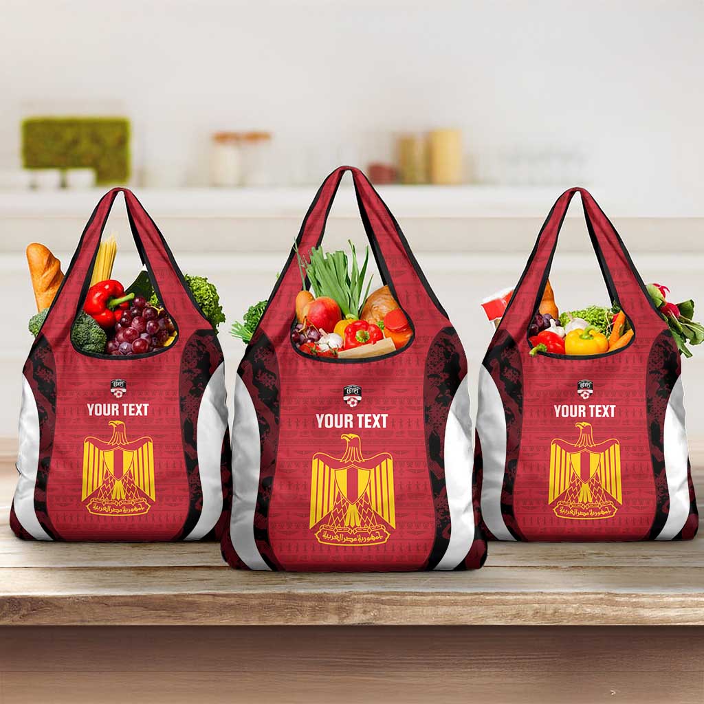 Custom Egypt Football Grocery Bag 2026 Go Pharaohs Ancient Egyptian Pattern - African Pride