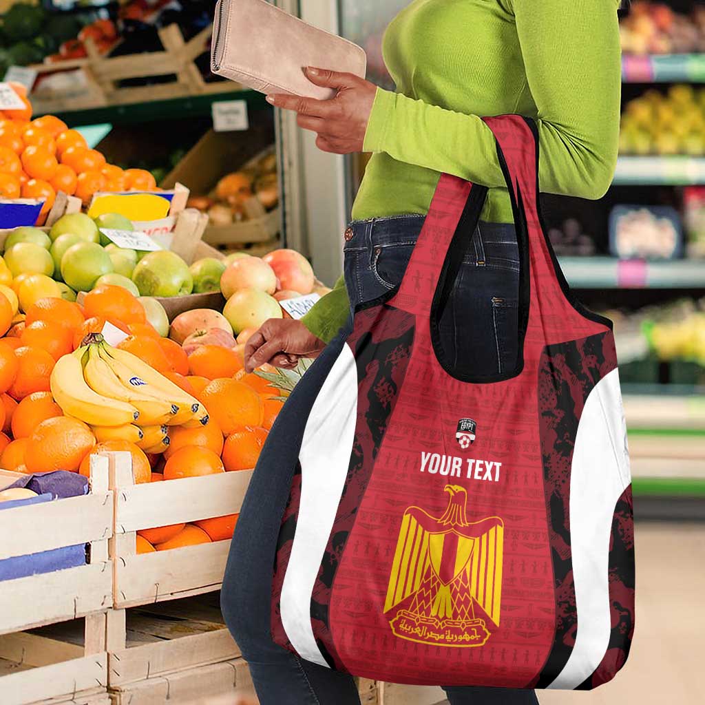Custom Egypt Football Grocery Bag 2026 Go Pharaohs Ancient Egyptian Pattern - African Pride