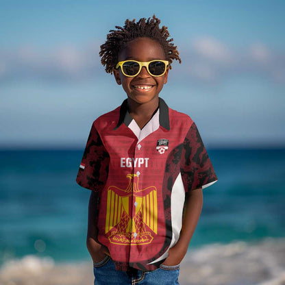 Custom Egypt Football Kid Hawaiian Shirt 2026 Go Pharaohs Ancient Egyptian Pattern LT14