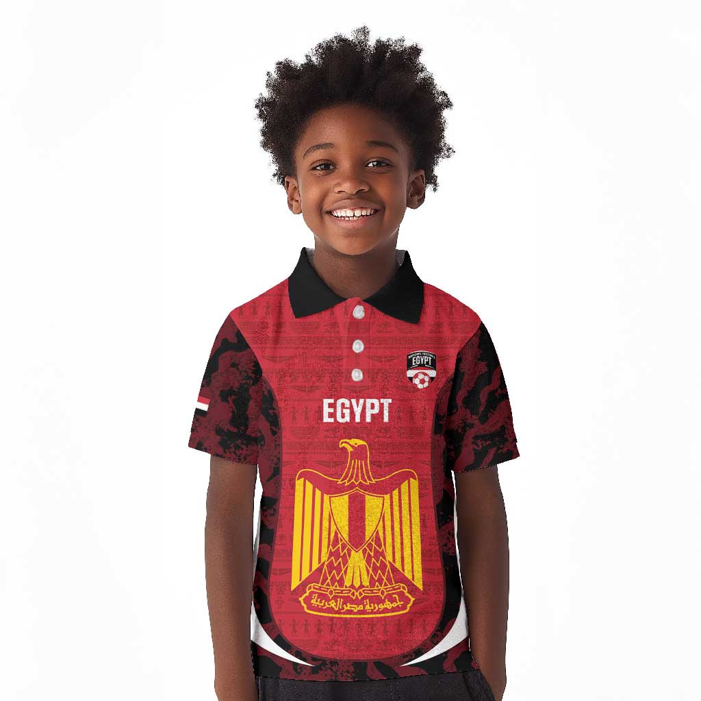 Custom Egypt Football Kid Polo Shirt 2026 Go Pharaohs Ancient Egyptian Pattern LT14