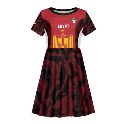 Custom Egypt Football Kid Short Sleeve Dress 2026 Go Pharaohs Ancient Egyptian Pattern LT14