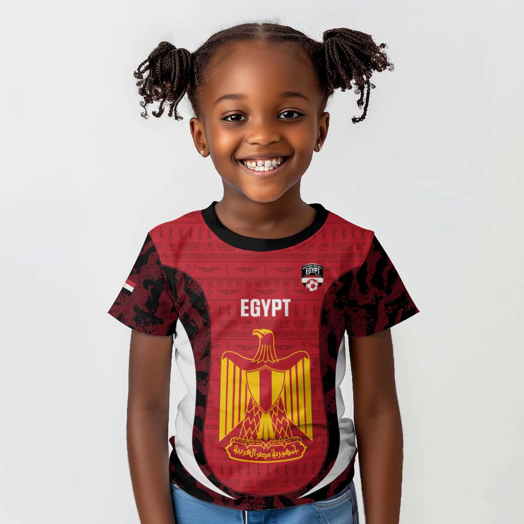 Custom Egypt Football Kid T shirt 2026 Go Pharaohs Ancient Egyptian Pattern LT14