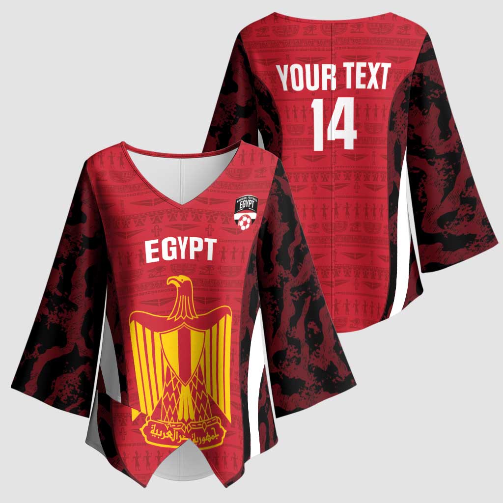 Custom Egypt Football Kimono Sleeve Blouse 2026 Go Pharaohs Ancient Egyptian Pattern - African Pride
